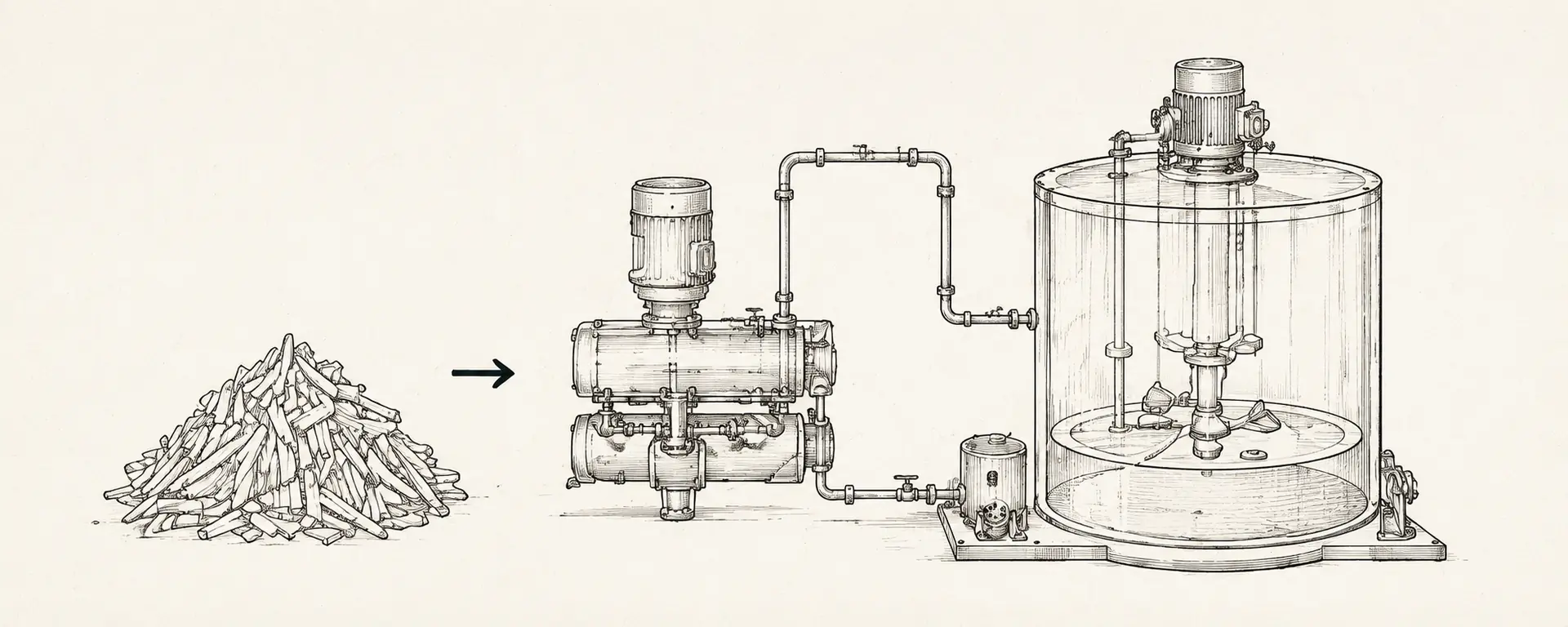 Fibre selection, blending and pulping process