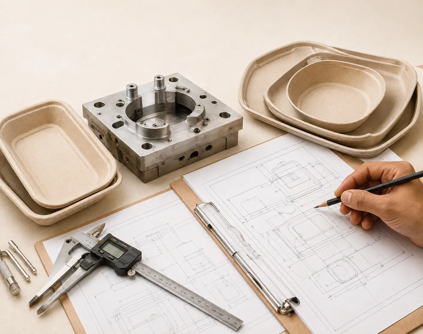 Mould engineering and fibre tableware development