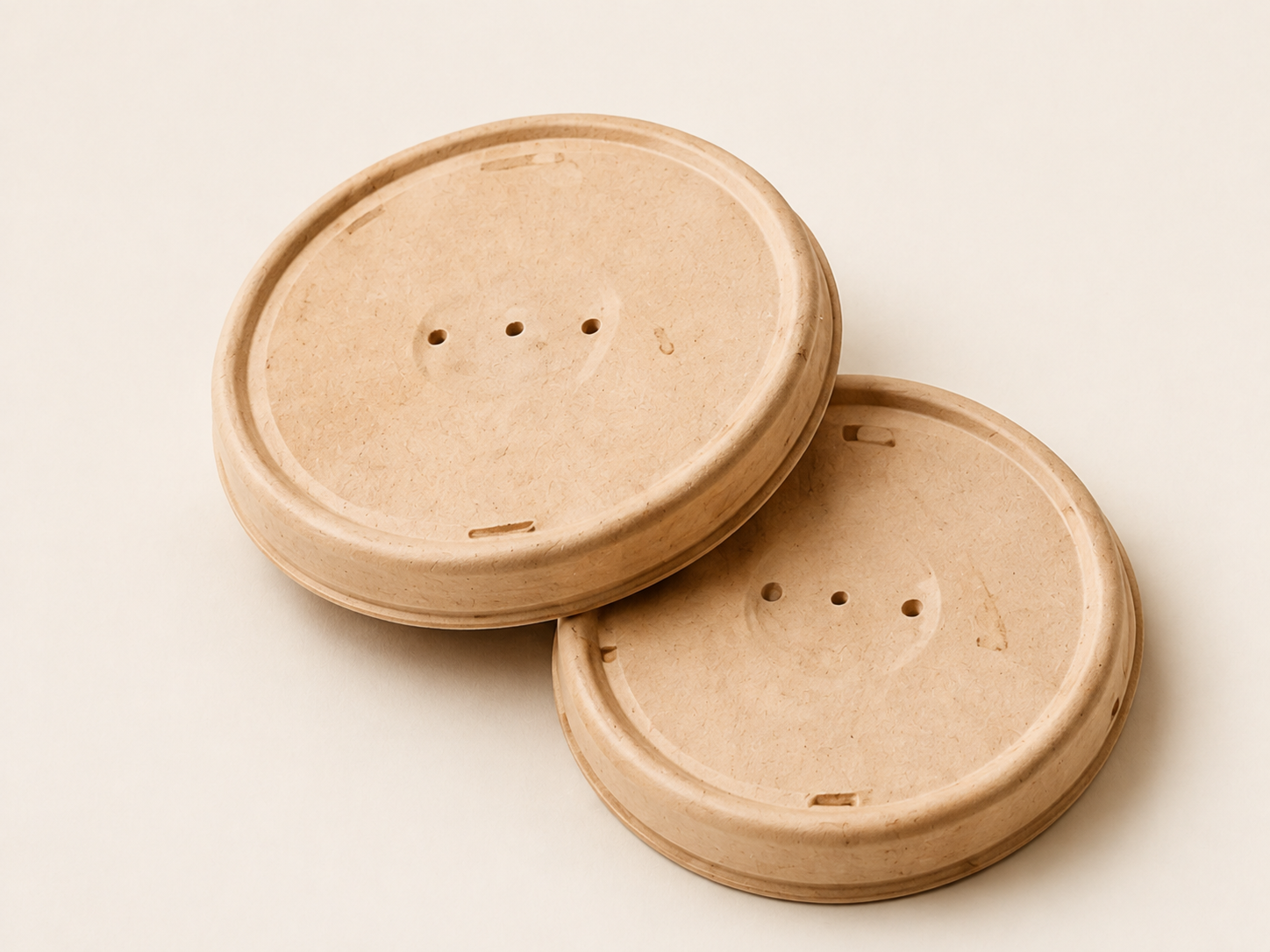 Dry-pressed fibre lids