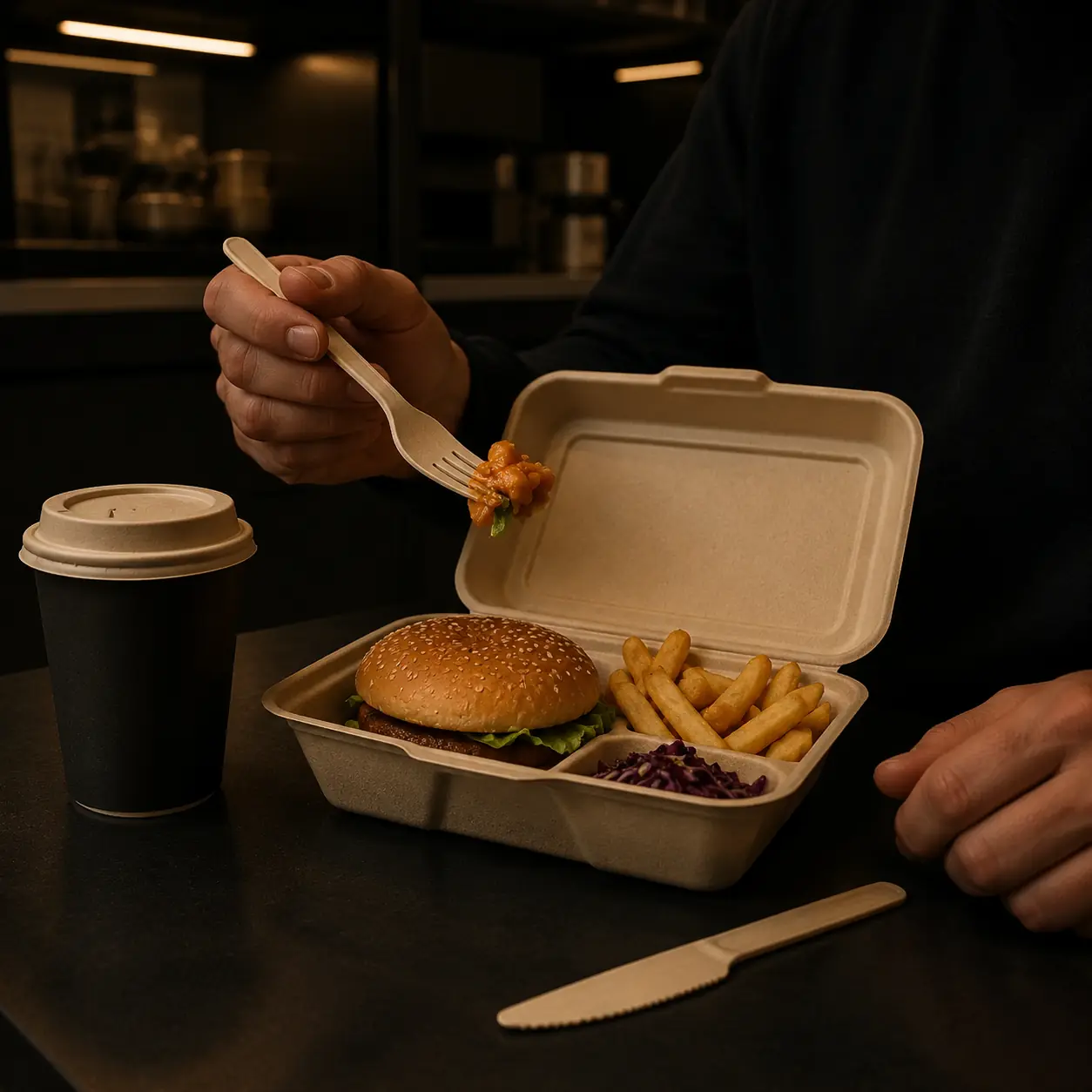 Plant fibre tableware used for fast food