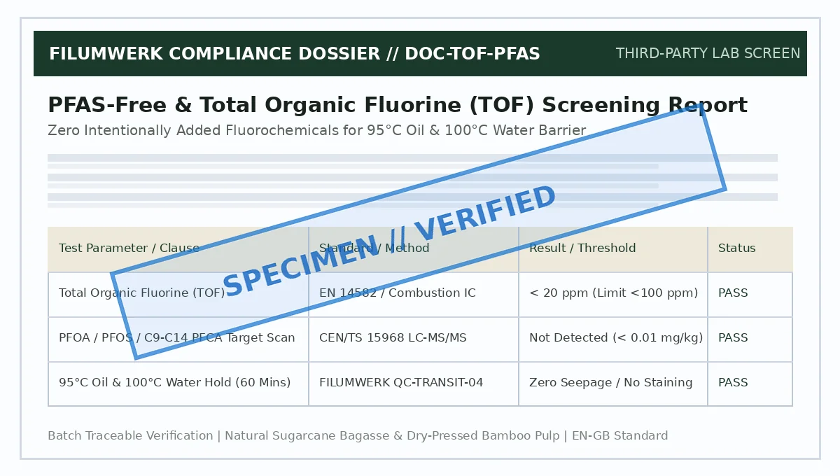 PFAS-Free Total Organic Fluorine Screening Report